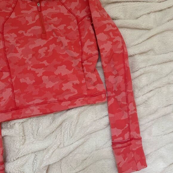 Lululemon Its Rulu Run Half Zip Heritage Camo Jacquard Pale Raspberry Pink Mist - Picture 6 of 13